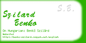 szilard benko business card
